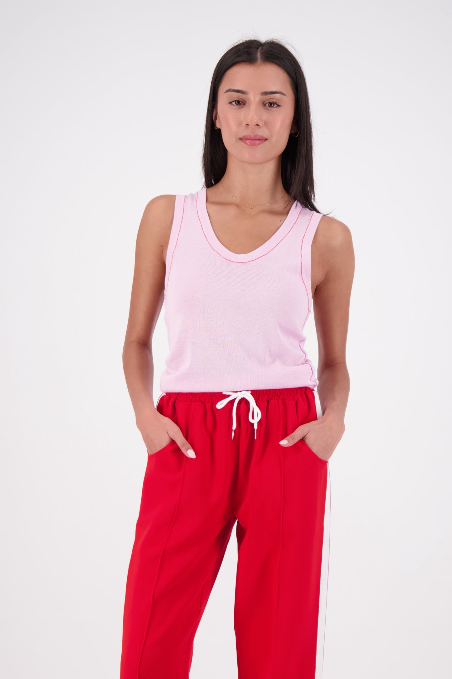 Riviera Contrast Scoop Neck Knit Tank