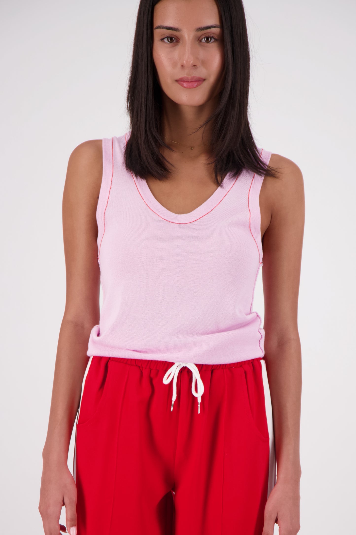 Riviera Contrast Scoop Neck Knit Tank