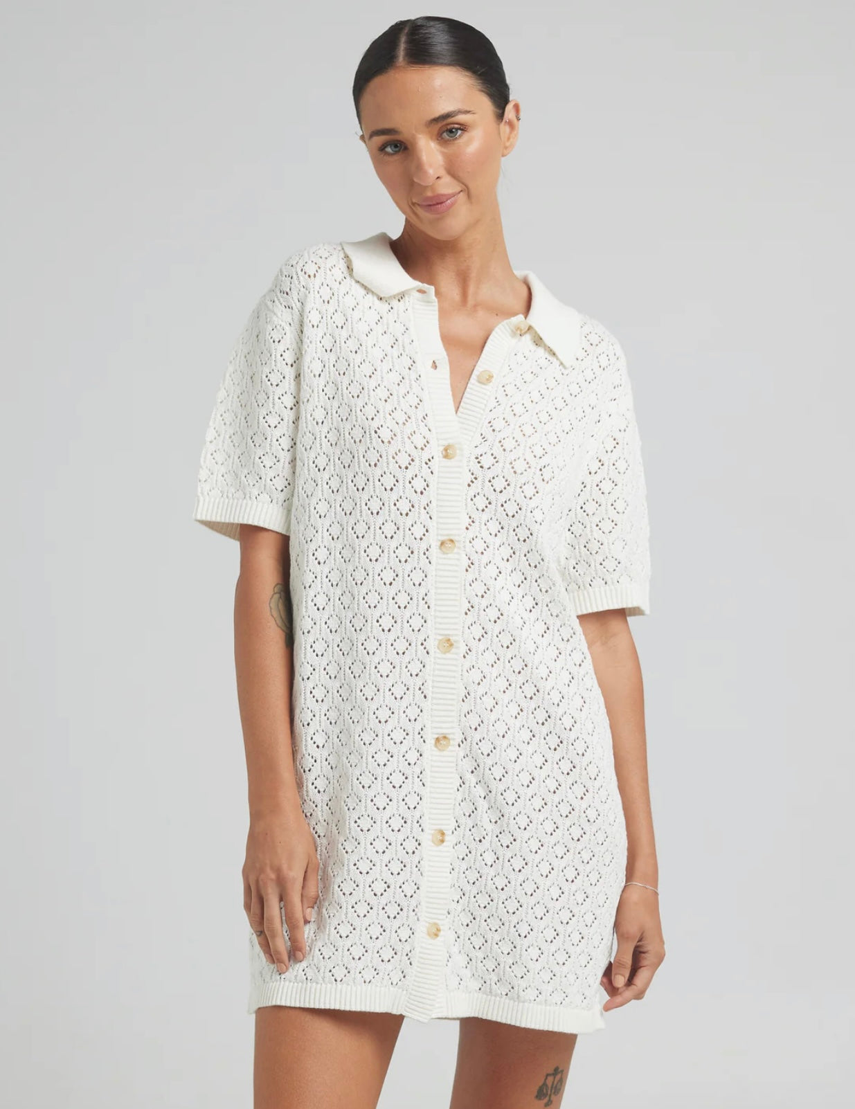 Mimosa Knit Shirt Dress