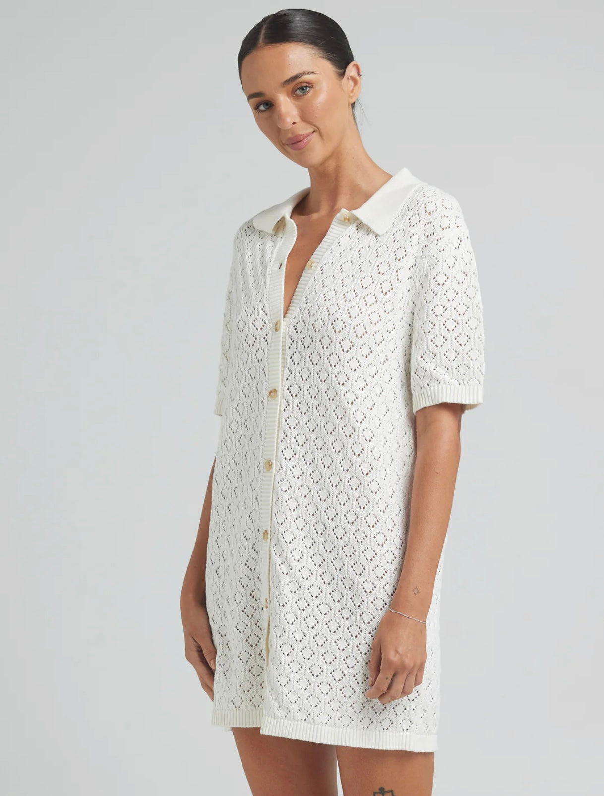 Mimosa Knit Shirt Dress