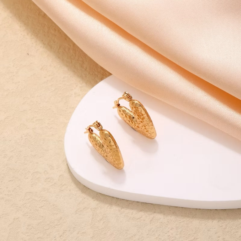 Indi Earrings - Textured Gold