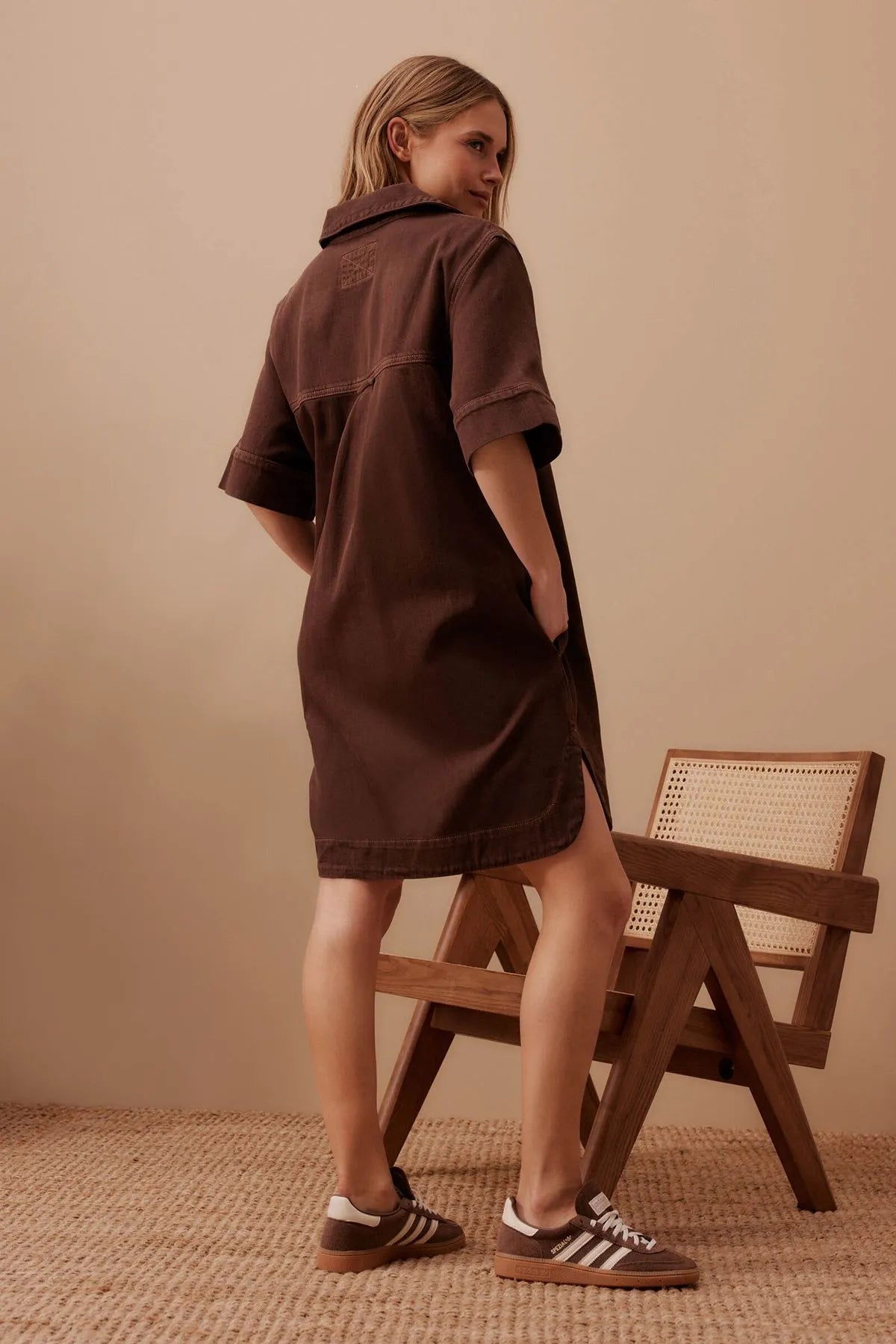 Relaxed Shirt Dress - Chocolate