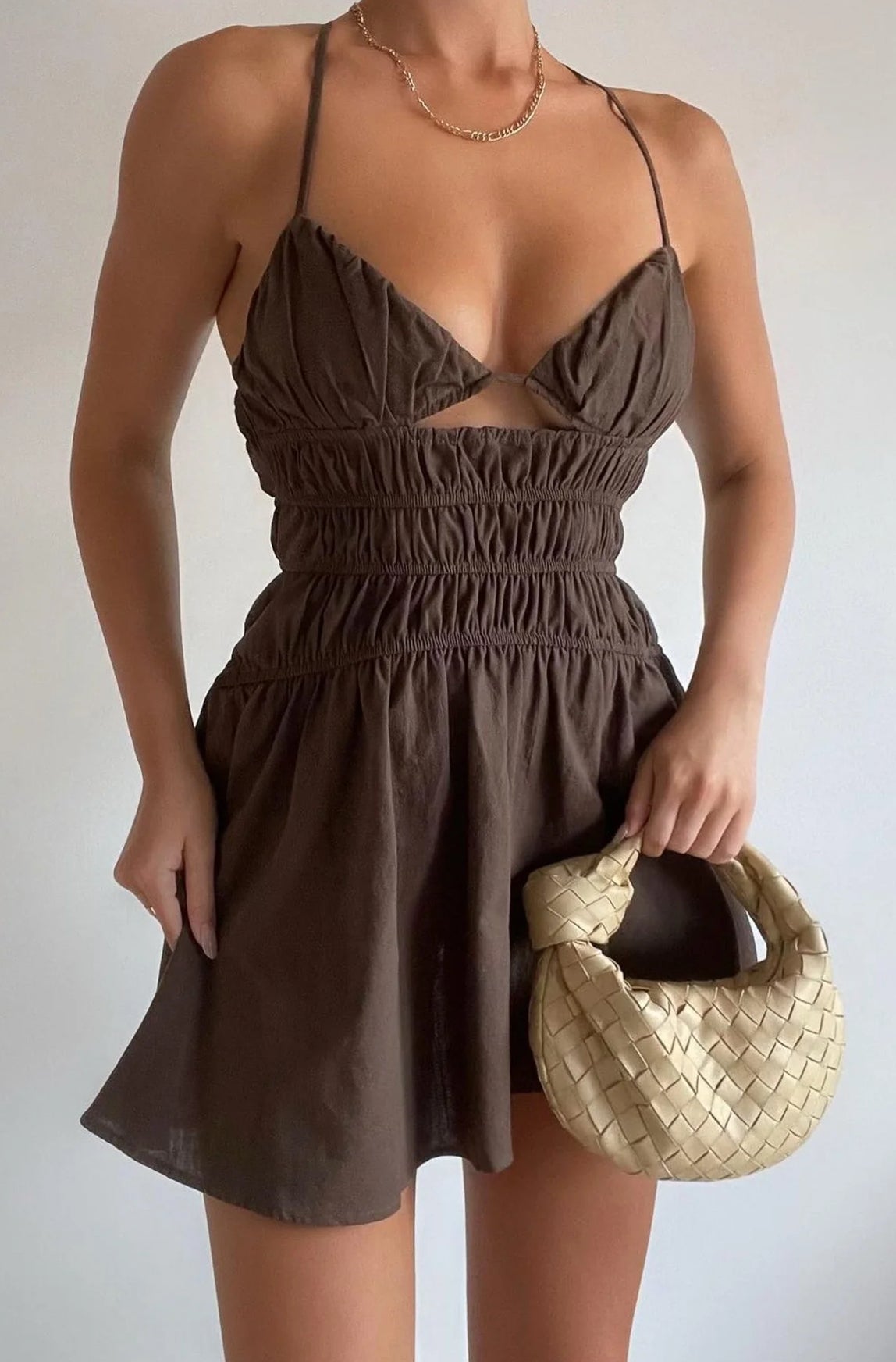 Tahlia Mini Dress Chocolate