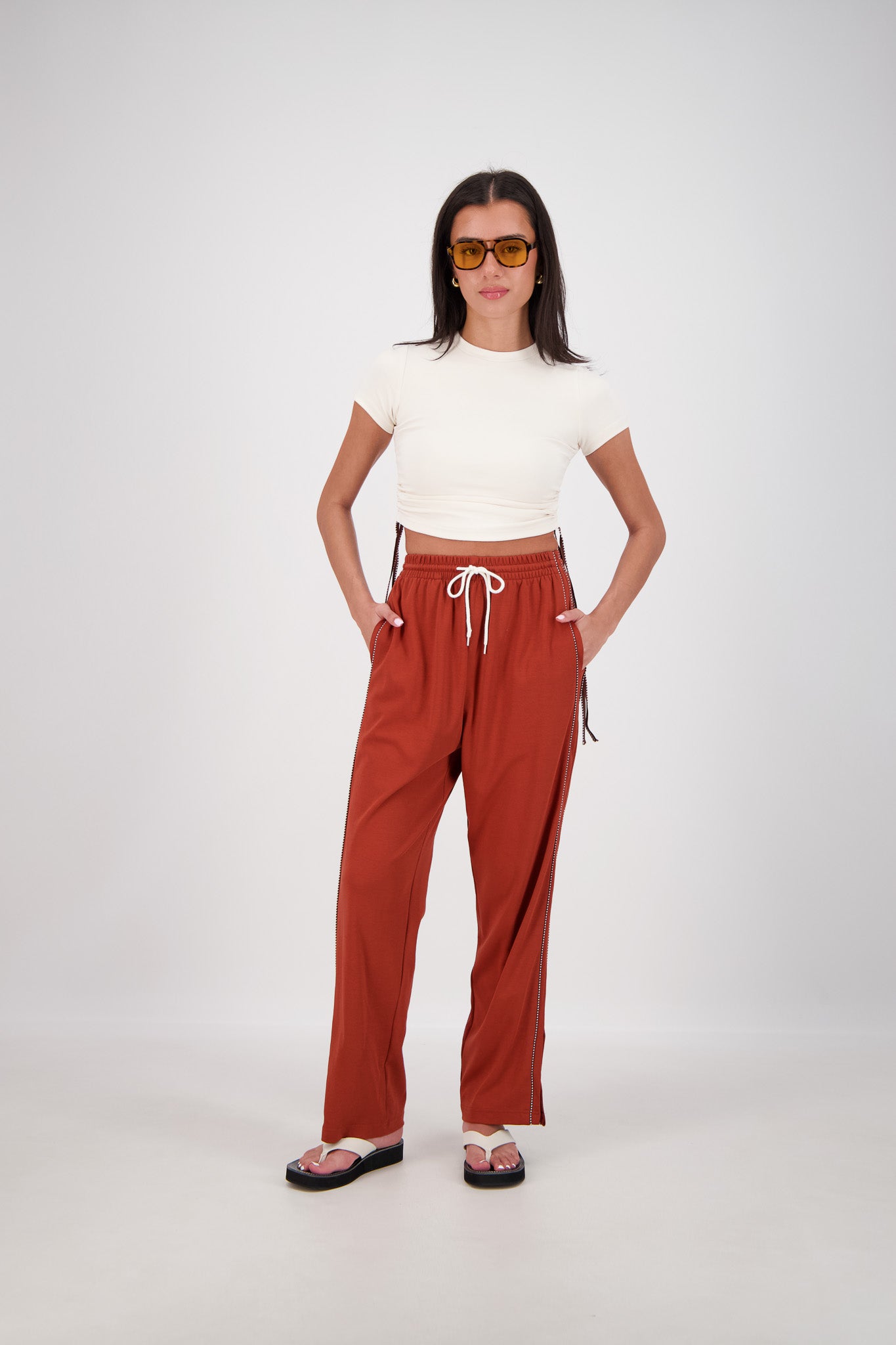 Playa Cropped T Shirt - Oatmeal