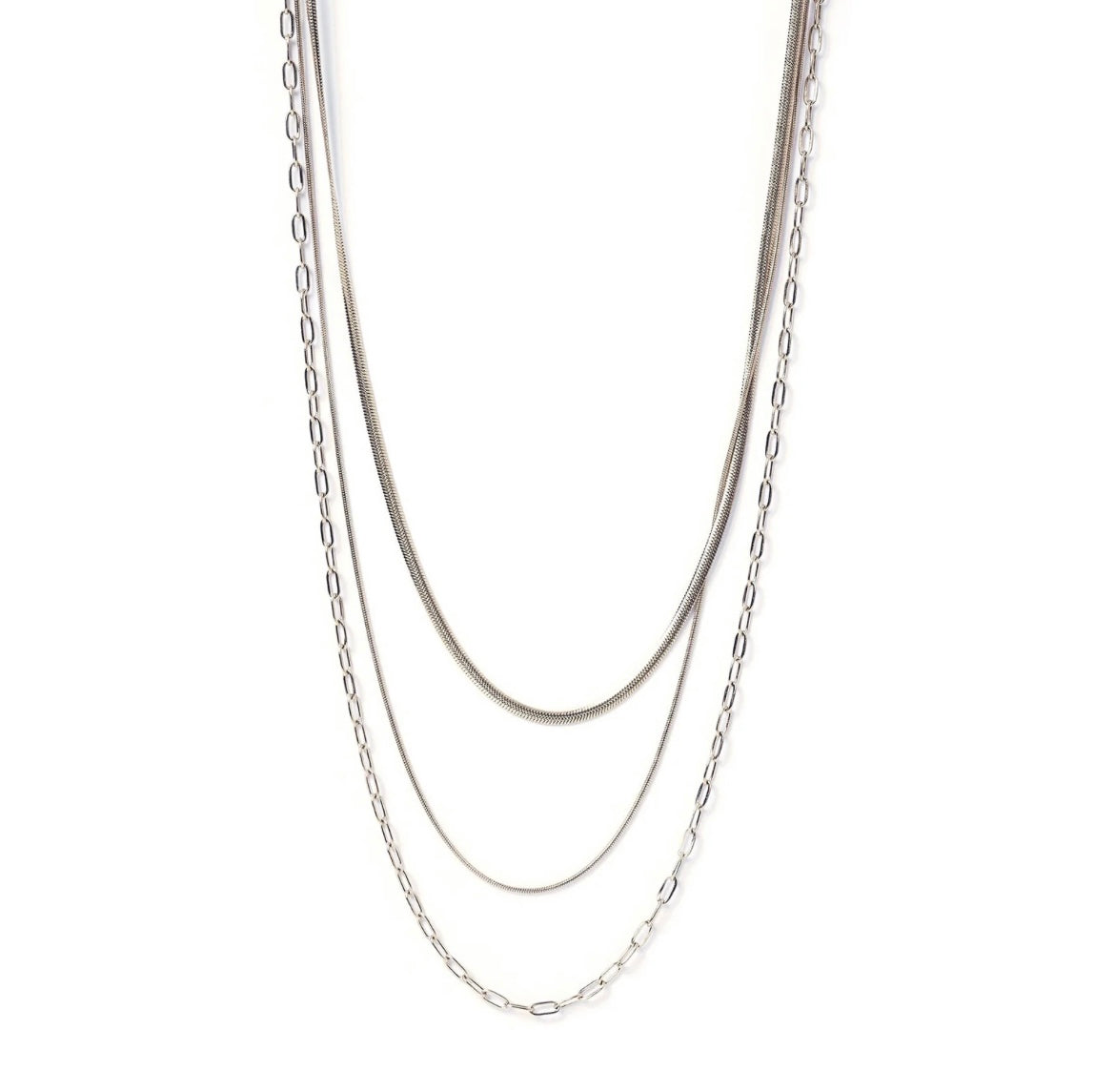 Amour Triple Silver Necklace