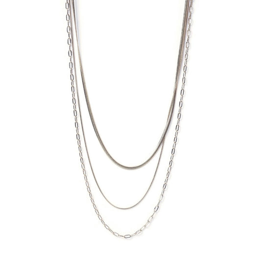 Amour Triple Silver Necklace