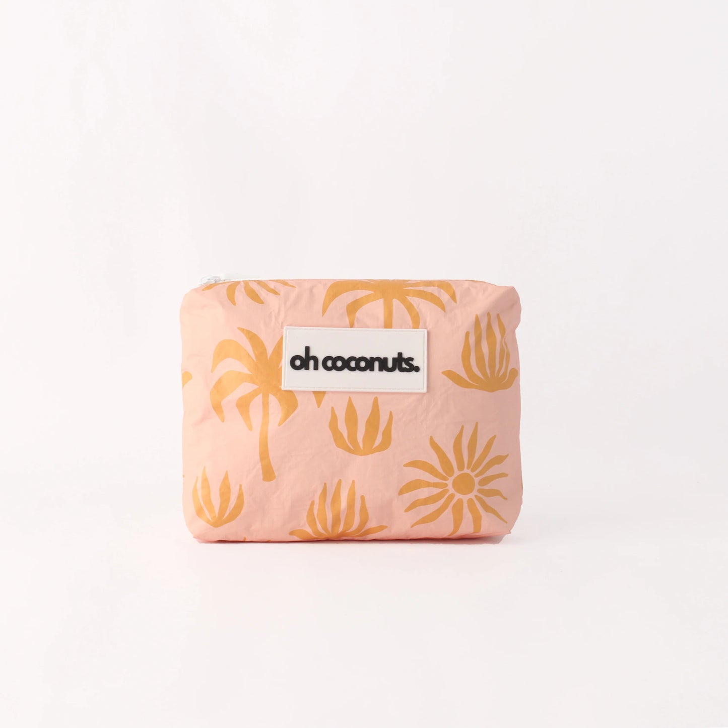 Medium Beach Pouch - Pink Palms