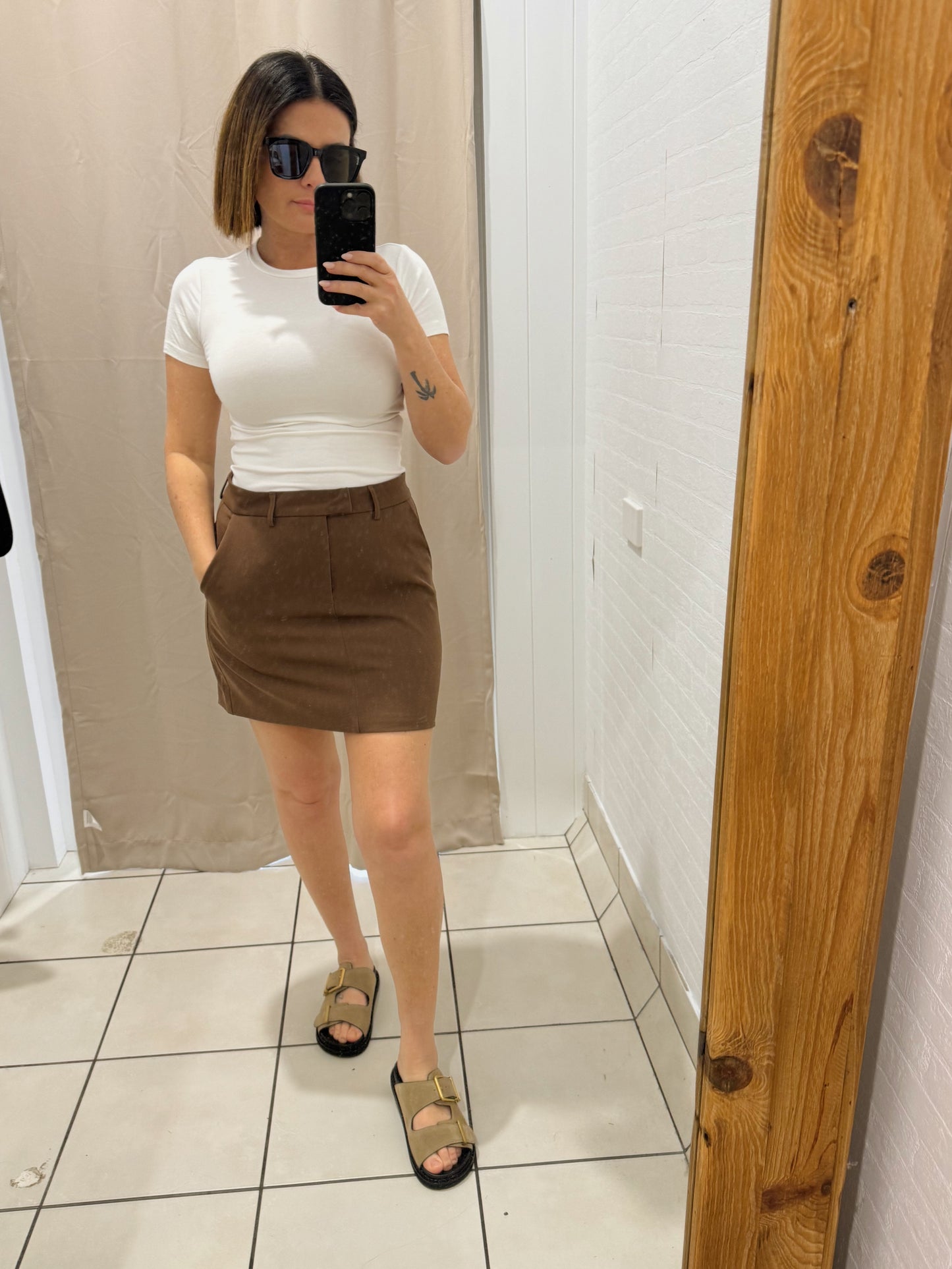 Collins Mini Skirt - Choc