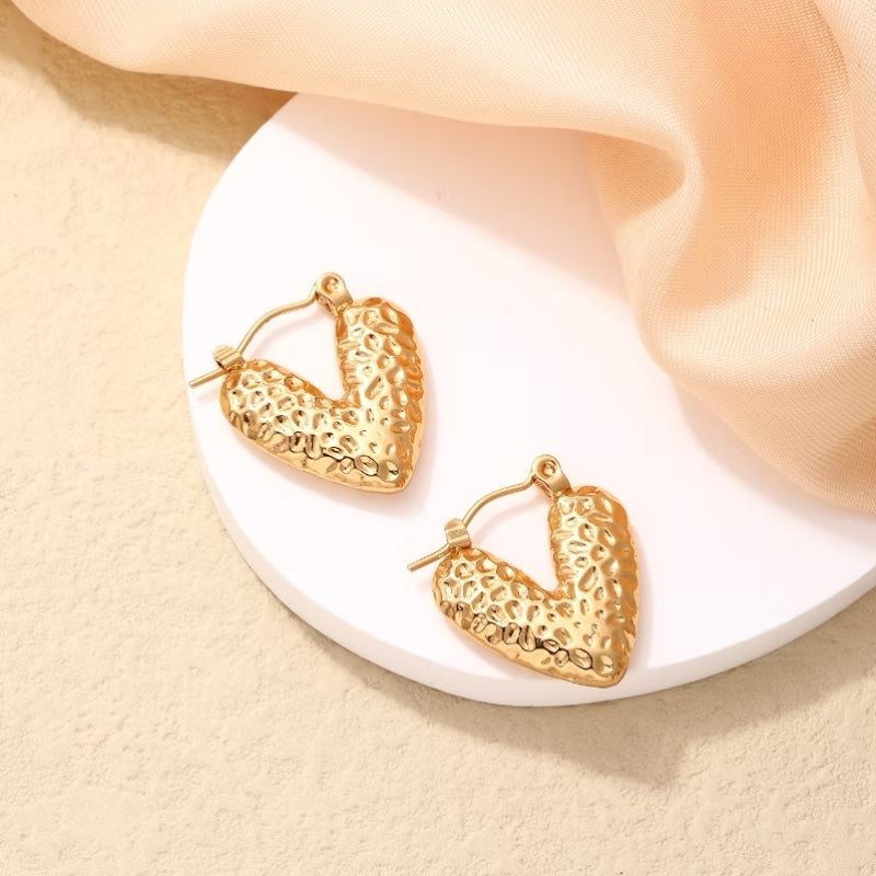 Indi Earrings - Textured Gold